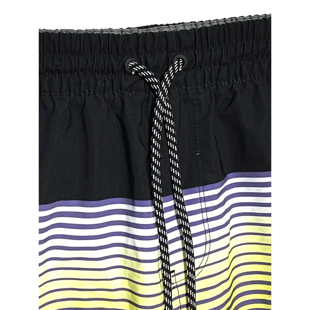 Hurley Logo Lobos Volley Black Swim Shorts Mens M Beach Summer Vacation Surf Y2K